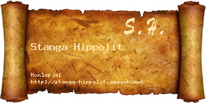 Stanga Hippolit névjegykártya